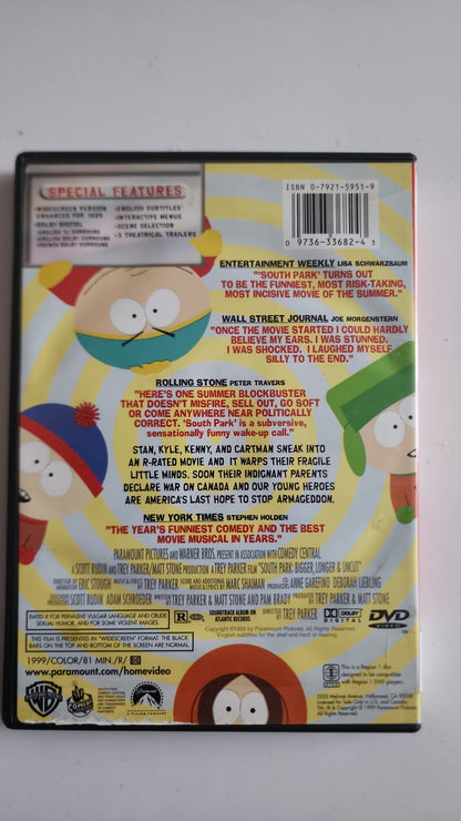 South Park Bigger Longer Uncut – Dos DVD synopsis et bonus