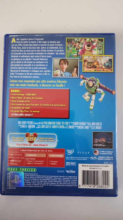 Toy Story 3 DVD - Pochette arrière avec synopsis et bonus