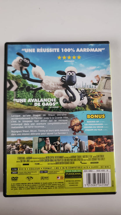 Shaun le Mouton Le Film DVD - Pochette arrière avec synopsis et bonus