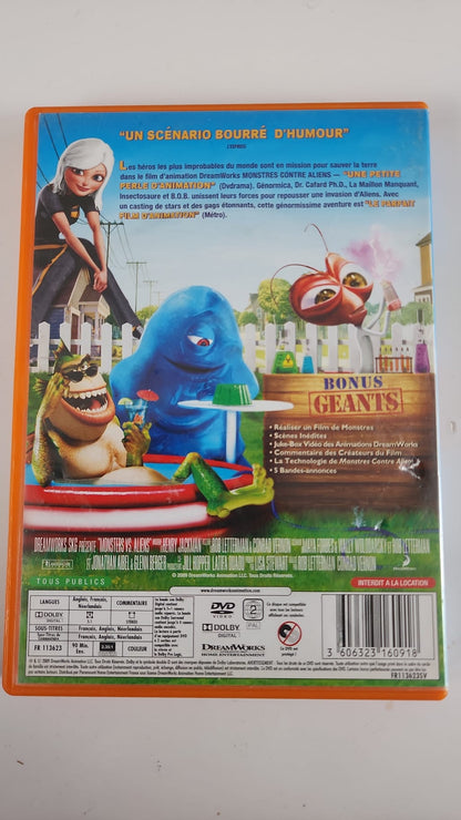 Monstres contre Aliens DVD - Pochette arrière avec bonus géants