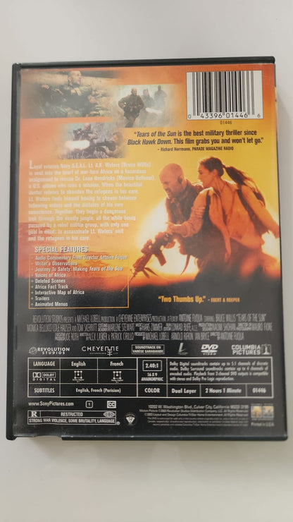 Tears of the Sun DVD – Dos avec synopsis et bonus