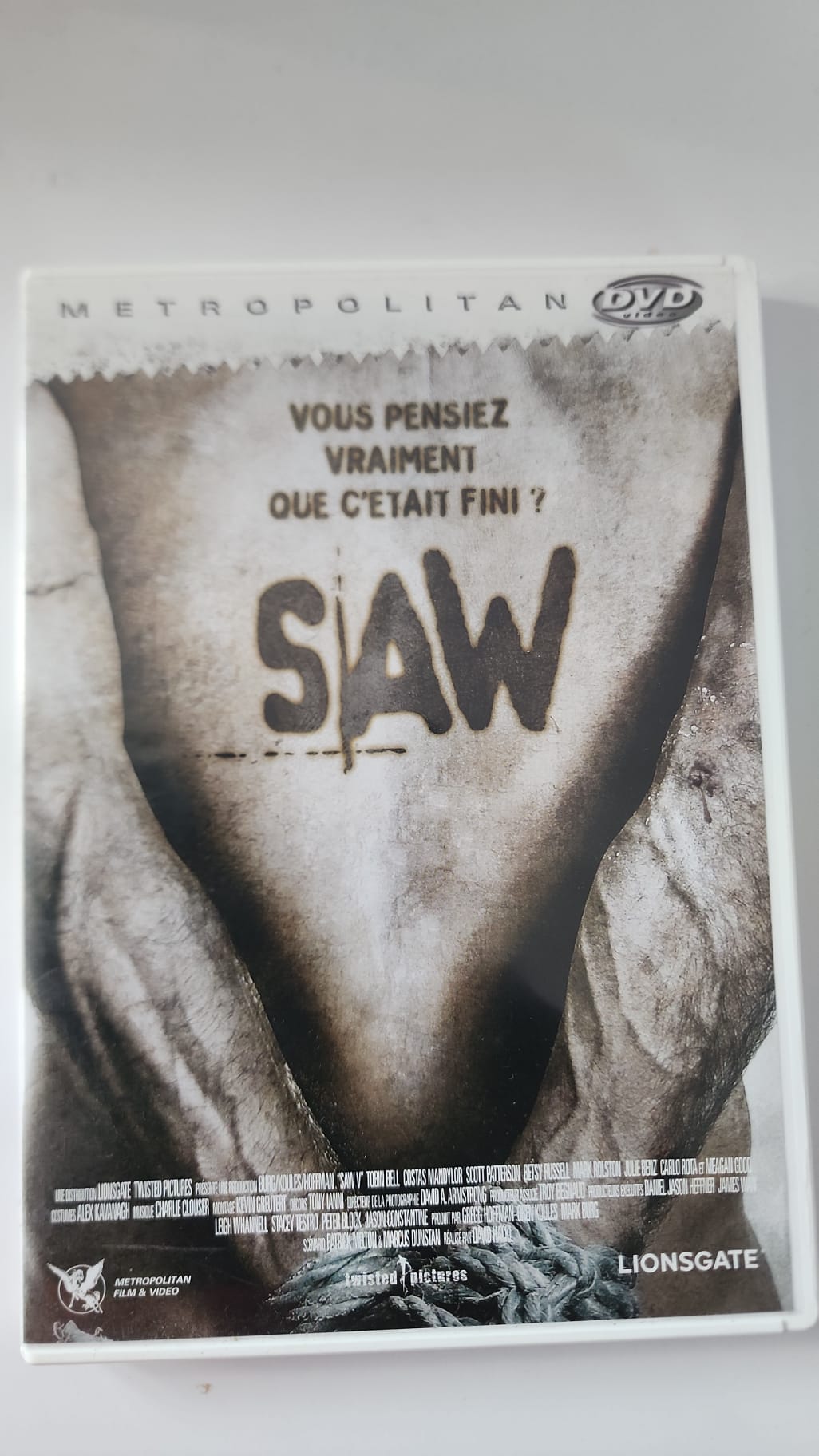Jaquette avant du DVD Saw