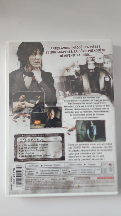 Jaquette arrière du DVD Saw avec détails et code-barres
