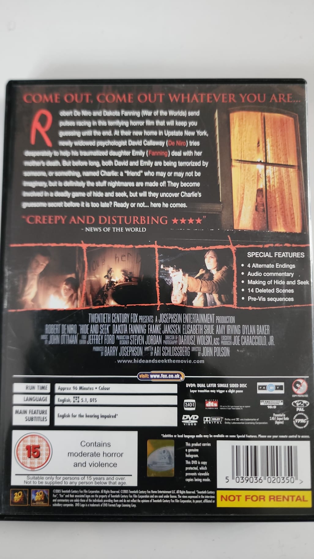 Hide and Seek – DVD édition anglaise – Robert De Niro