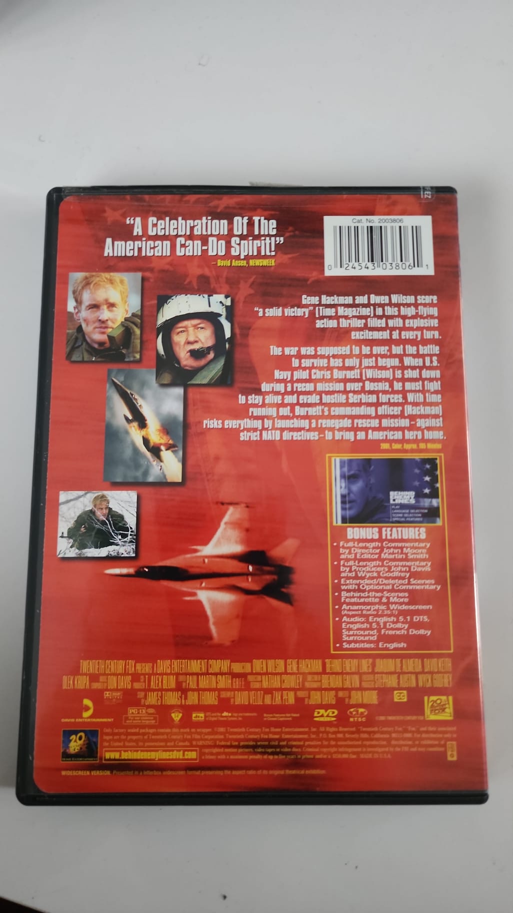 Behind Enemy Lines DVD jaquette arrière