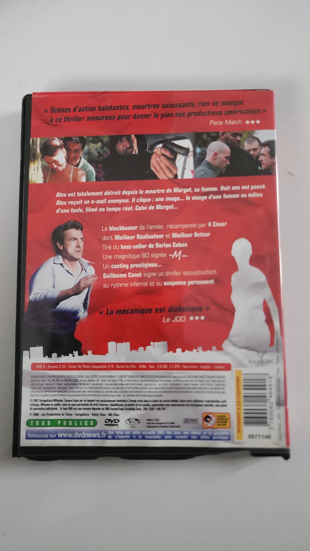 Ne le dis à personne DVD jaquette avant