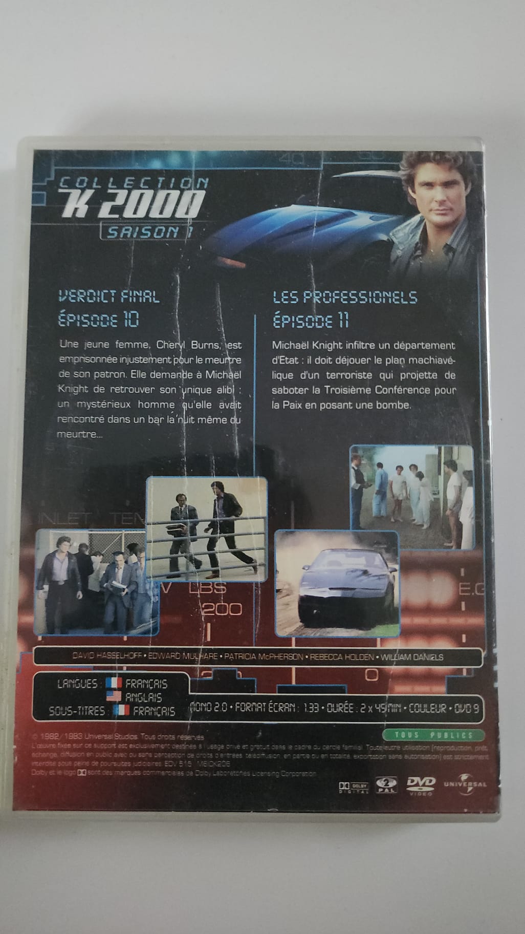 K2000 – Saison 1 n° 6 – DVD épisodes 10 et 11 – Universal