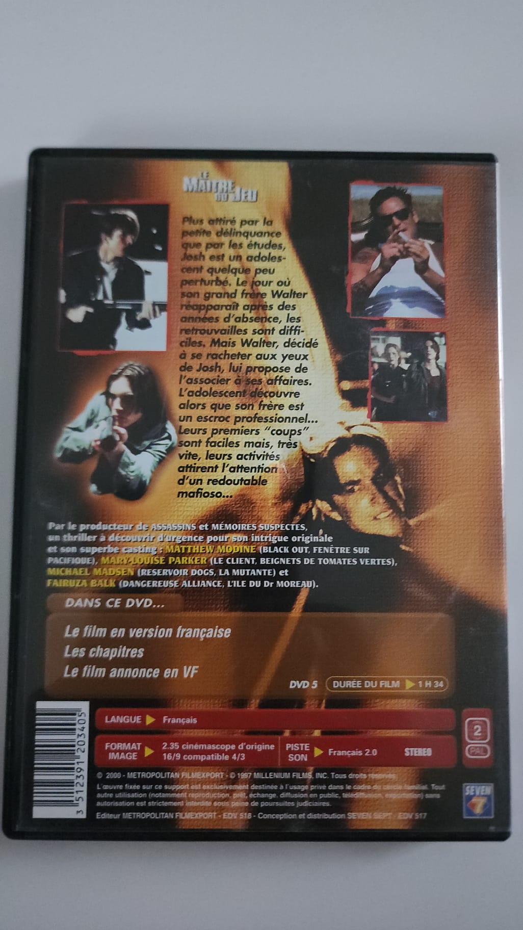 Le Maître du Jeu – DVD Metropolitan – Matthew Modine