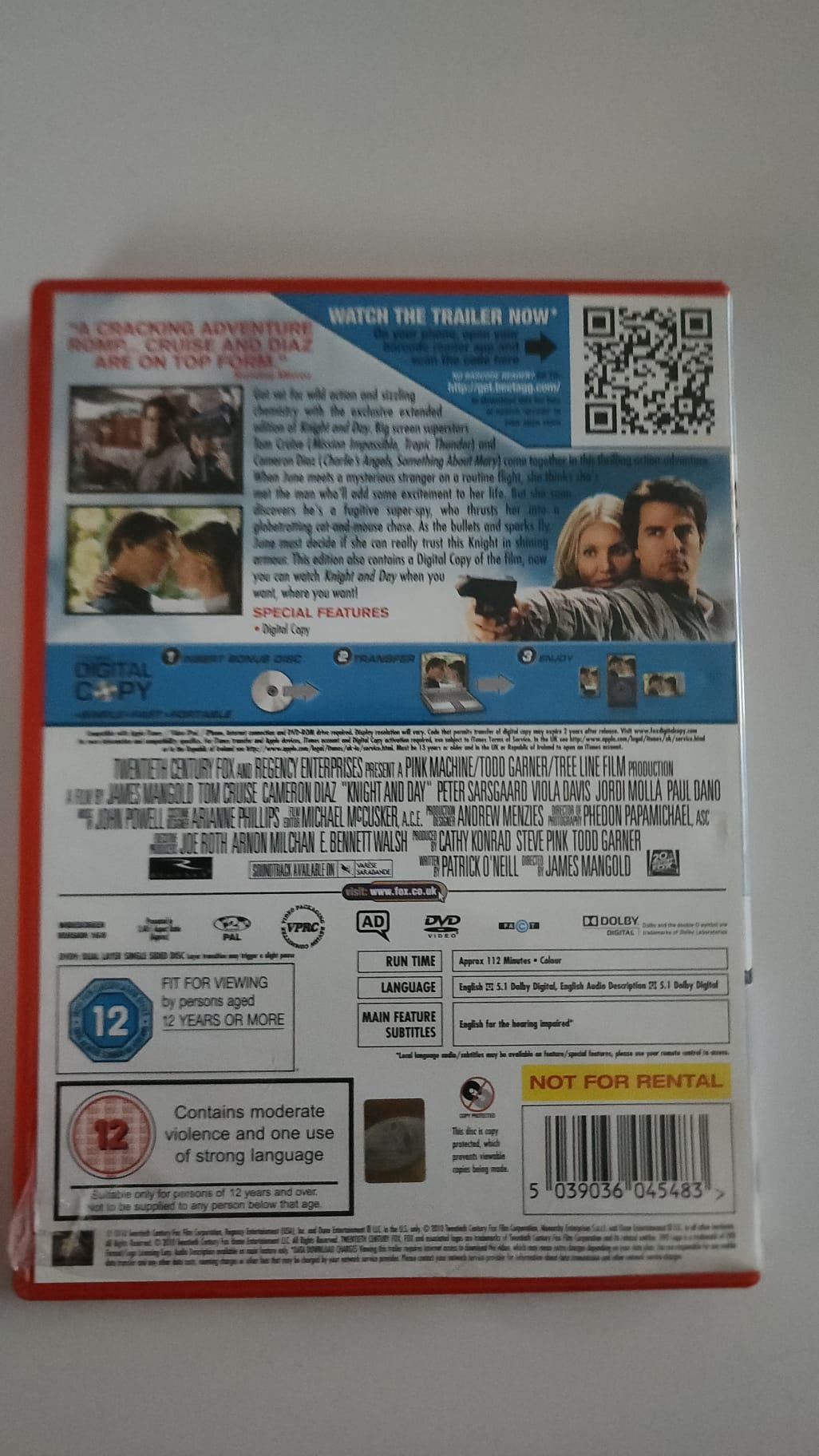 Knight and Day Extended Cut DVD verso