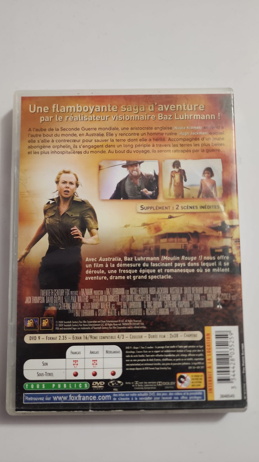Jaquette arrière du DVD Australia