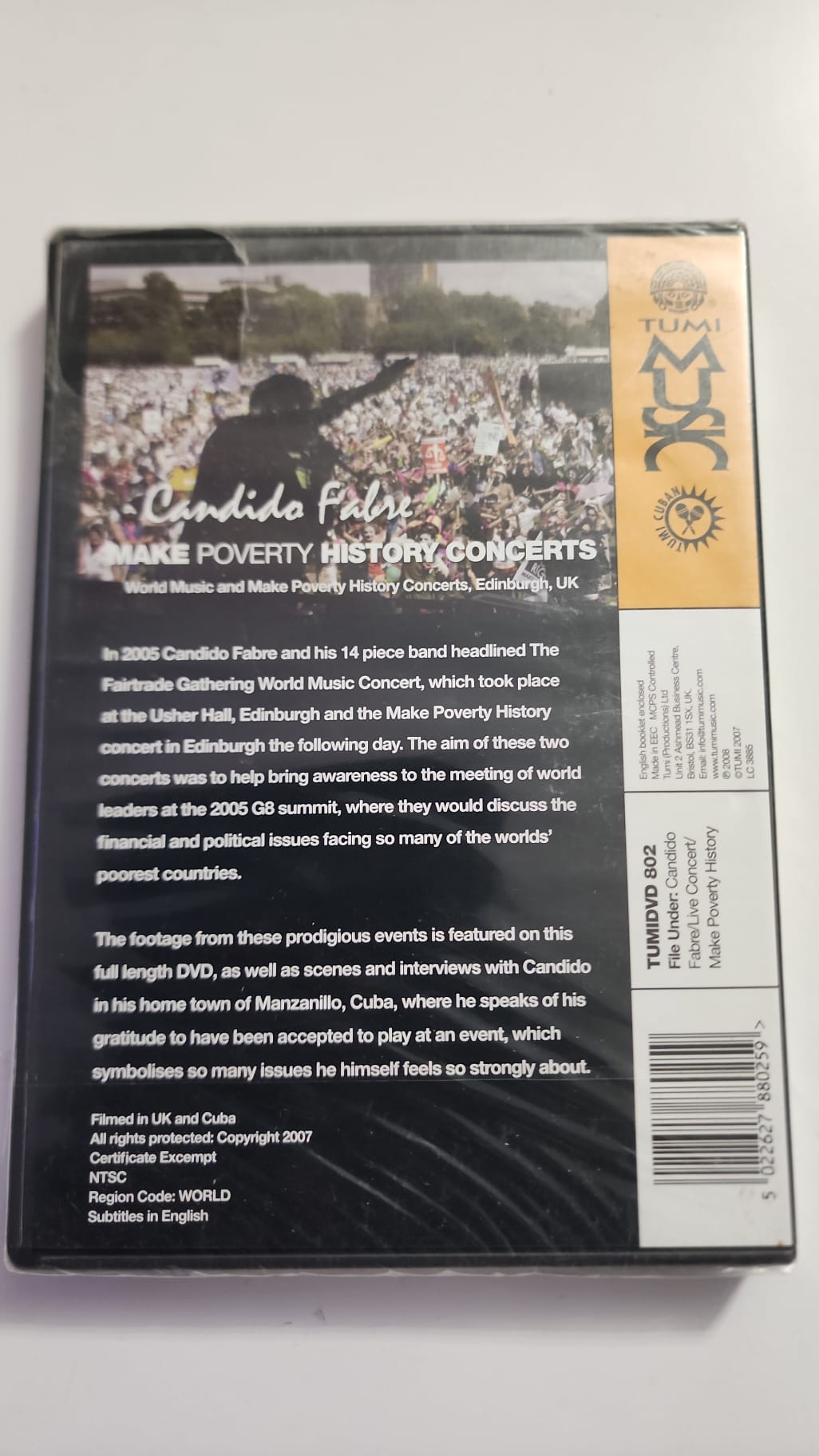 Cándido Fabré – Make Poverty History Concerts – DVD neuf Tumi