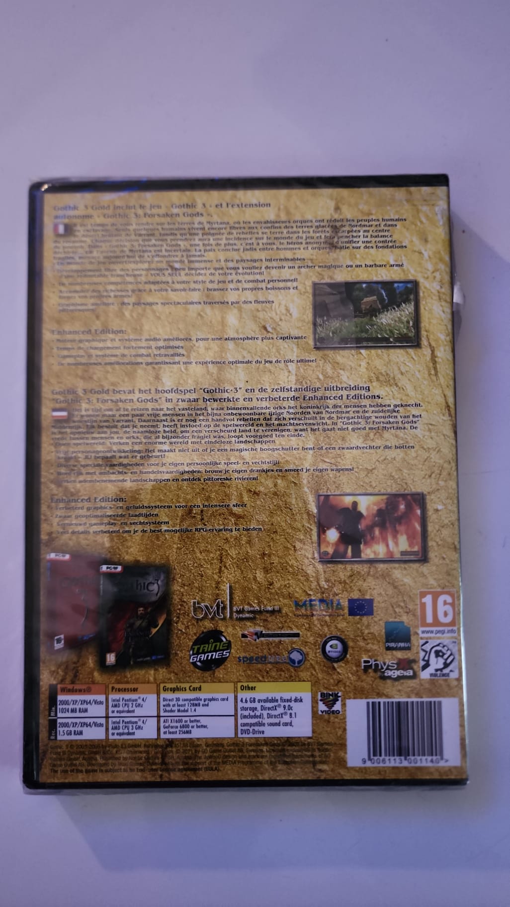 Gothic 3 Enhanced Gold Edition, jaquette arrière
