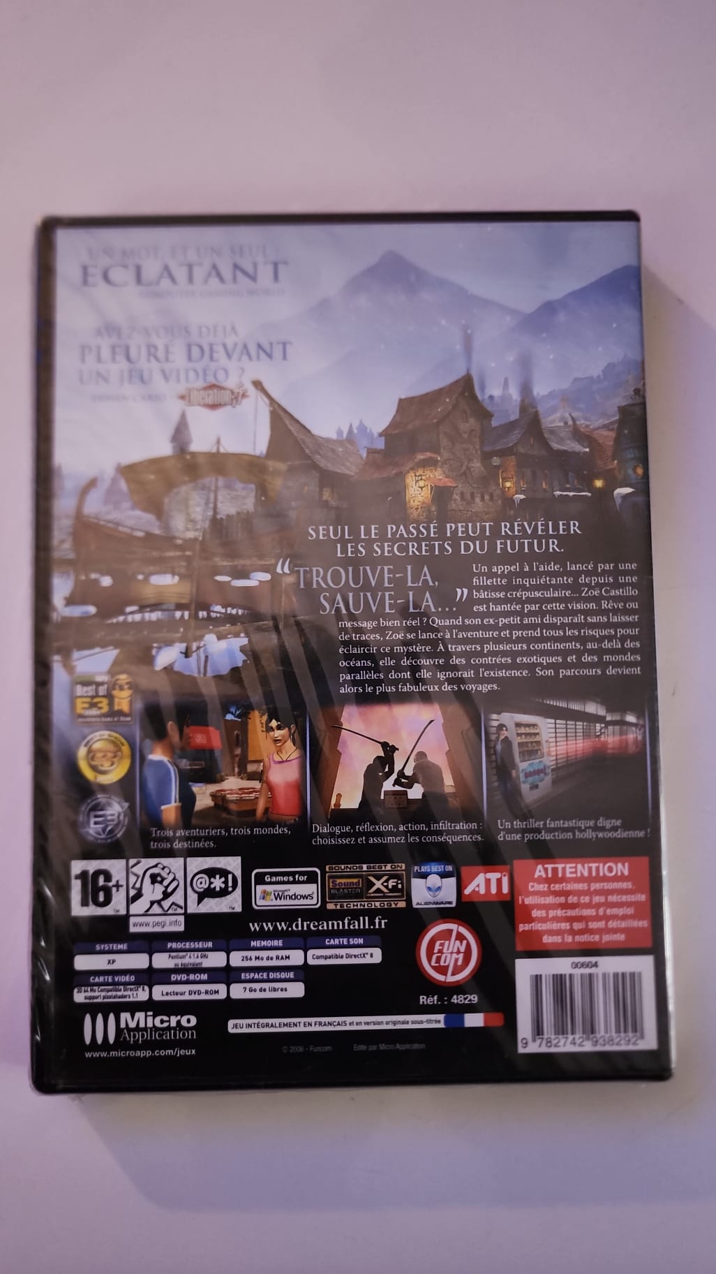 Dreamfall Micro Application, jaquette arrière