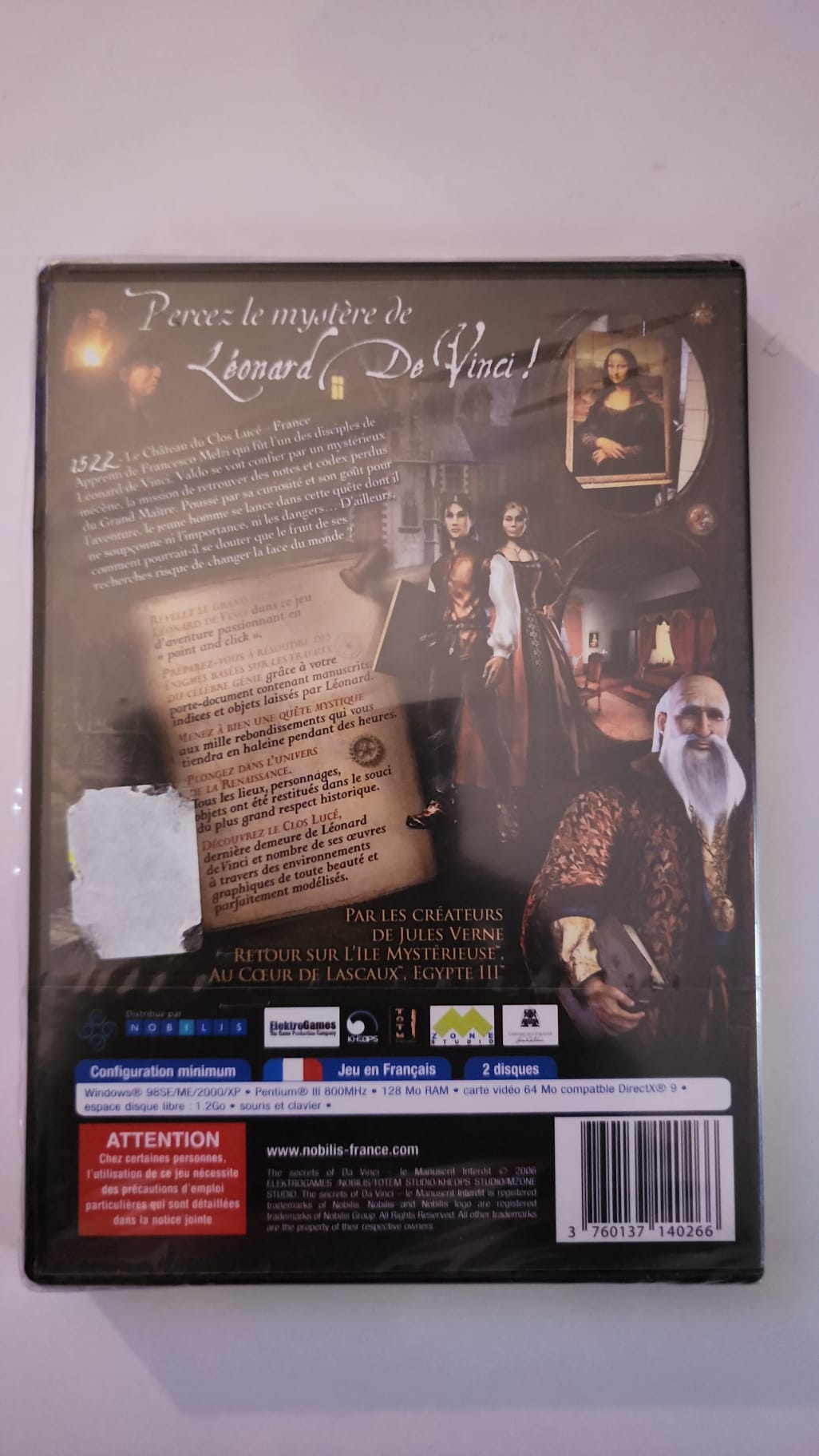 The Secrets of Da Vinci – Le Manuscrit Interdit – PC CD-ROM français – Neuf