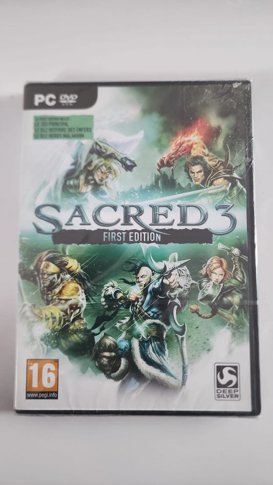 Sacred 3 First Edition PC DVD-ROM Brand New Sealed French Version Hack and Slash RPG Deep Silver PEGI 16+