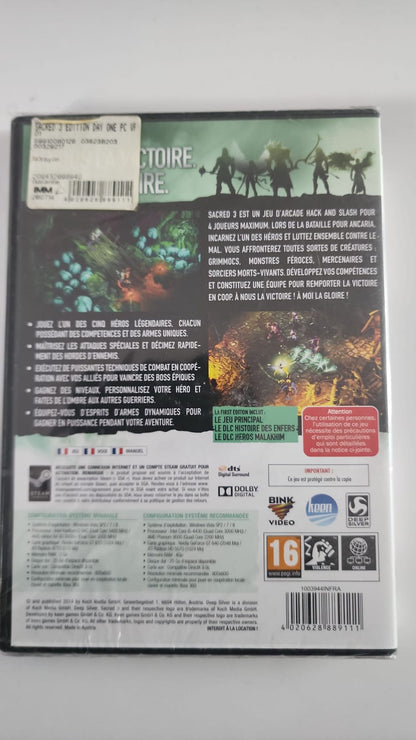 Sacred 3 First Edition – Jeu PC DVD-ROM français – Deep Silver – Neuf – PEGI 16