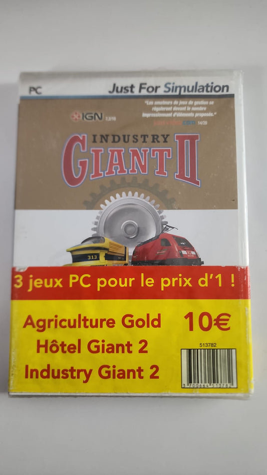 Pack 3 jeux PC – Agriculture Gold, Hôtel Giant 2 et Industry Giant II – Neuf