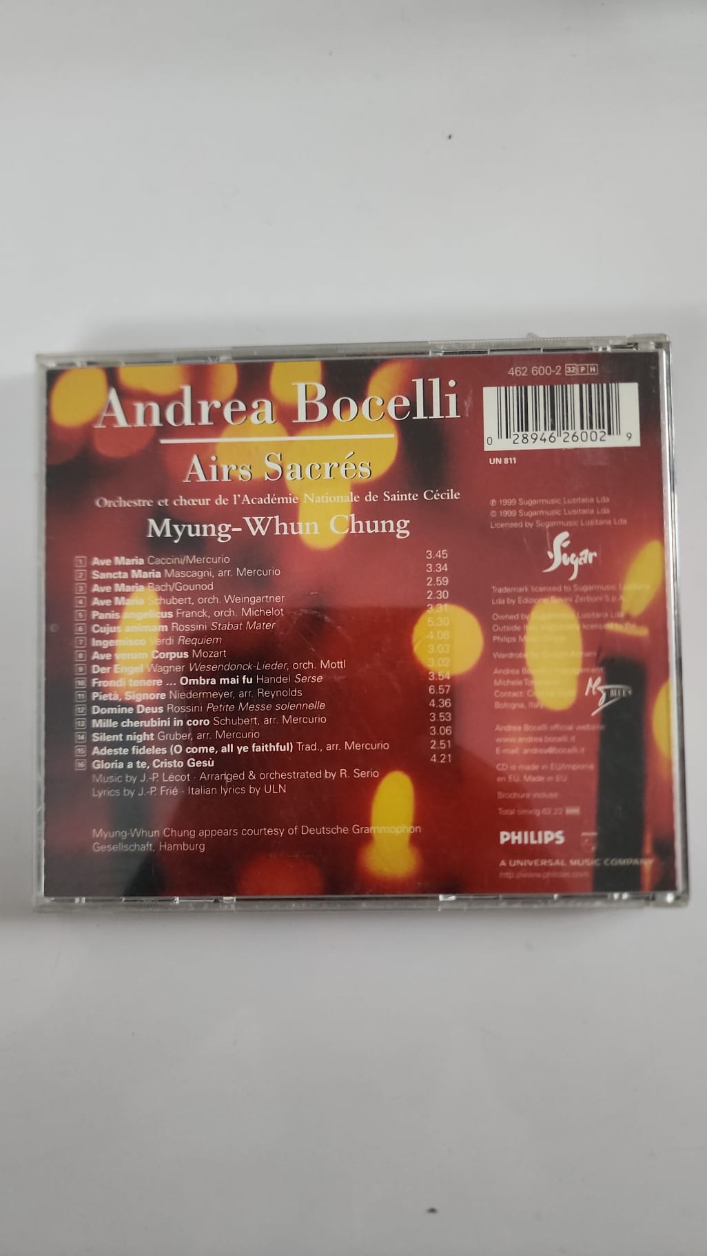 Andrea Bocelli – Airs Sacrés – CD Philips – Myung-Whun Chung