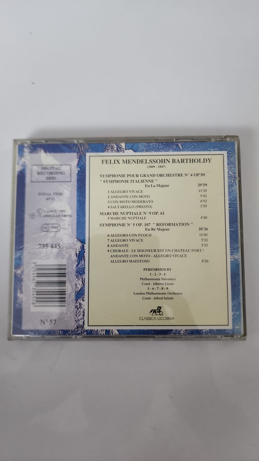 Mendelssohn Bartholdy – Symphonies Italienne et Réformation – CD