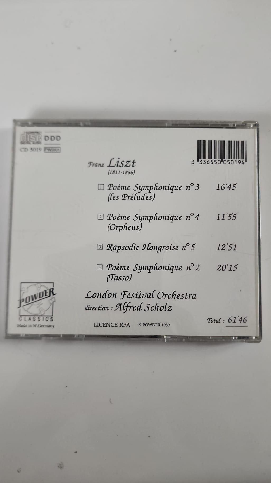 Liszt – Poèmes symphoniques – Alfred Scholz, London Festival Orchestra – CD Power Classics