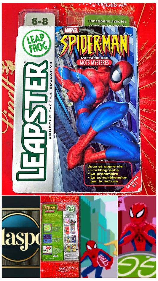 Jeu vidéo : Cartouche éducative LeapFrog Leapster – Spider-Man : L'affaire des mots mystères (6-8 ans, version française, apprentissage lecture et grammaire)