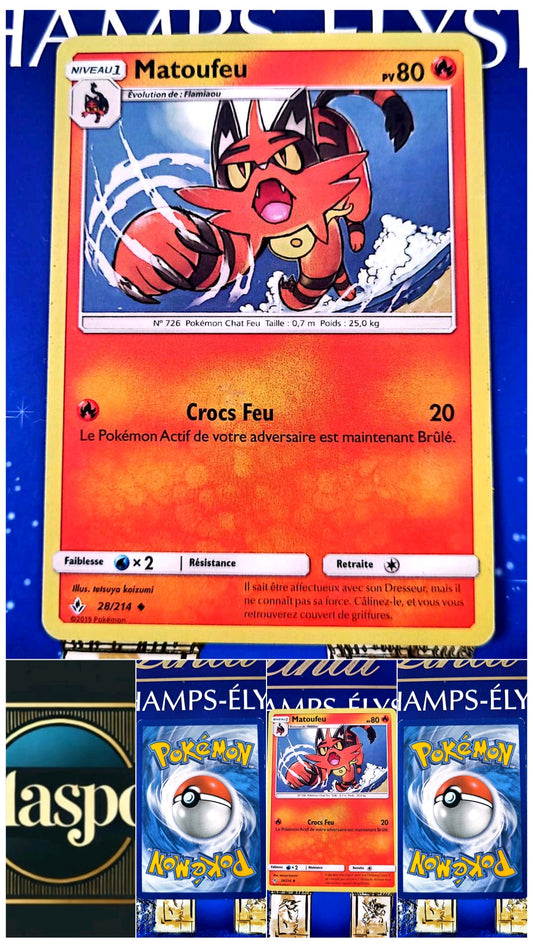 Carte Pokémon Matoufeu – PV 80 – Attaque Croc Feu – Édition Officielle