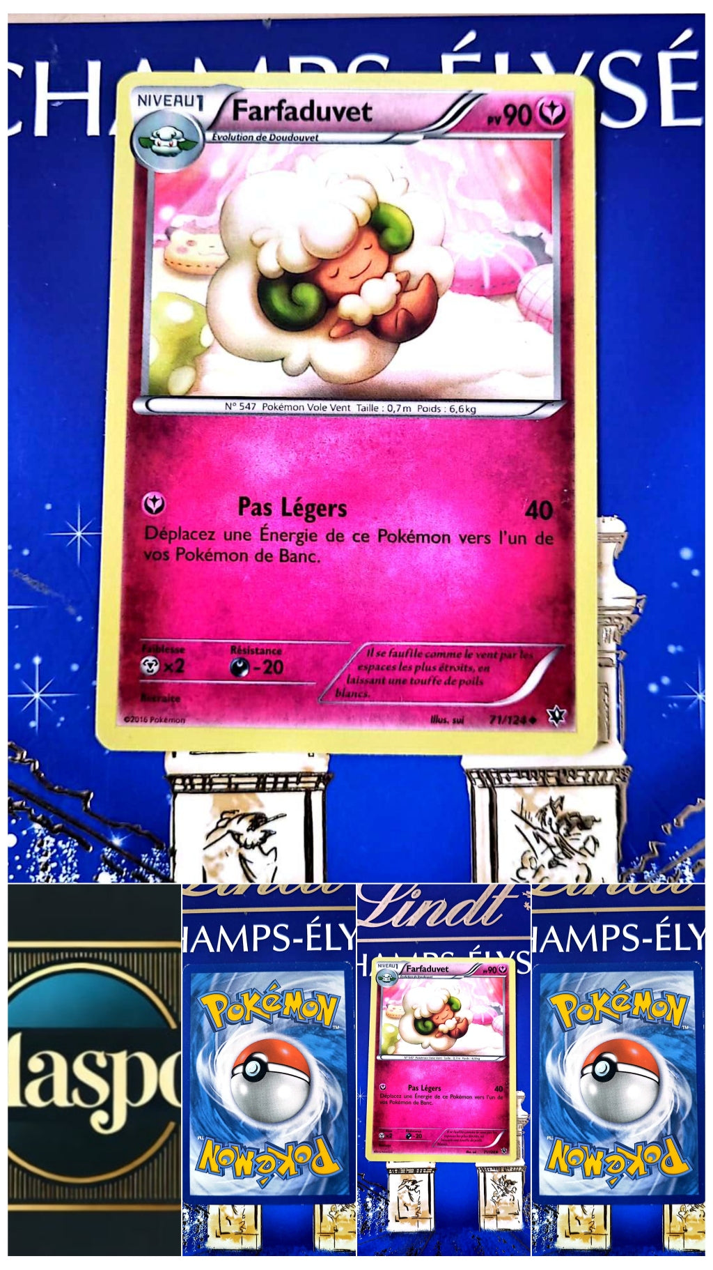 Jeu vidéo : Carte Pokémon Farfaduvet – PV 90 – Attaques Pas Léger & Ouragan – Édition Officielle