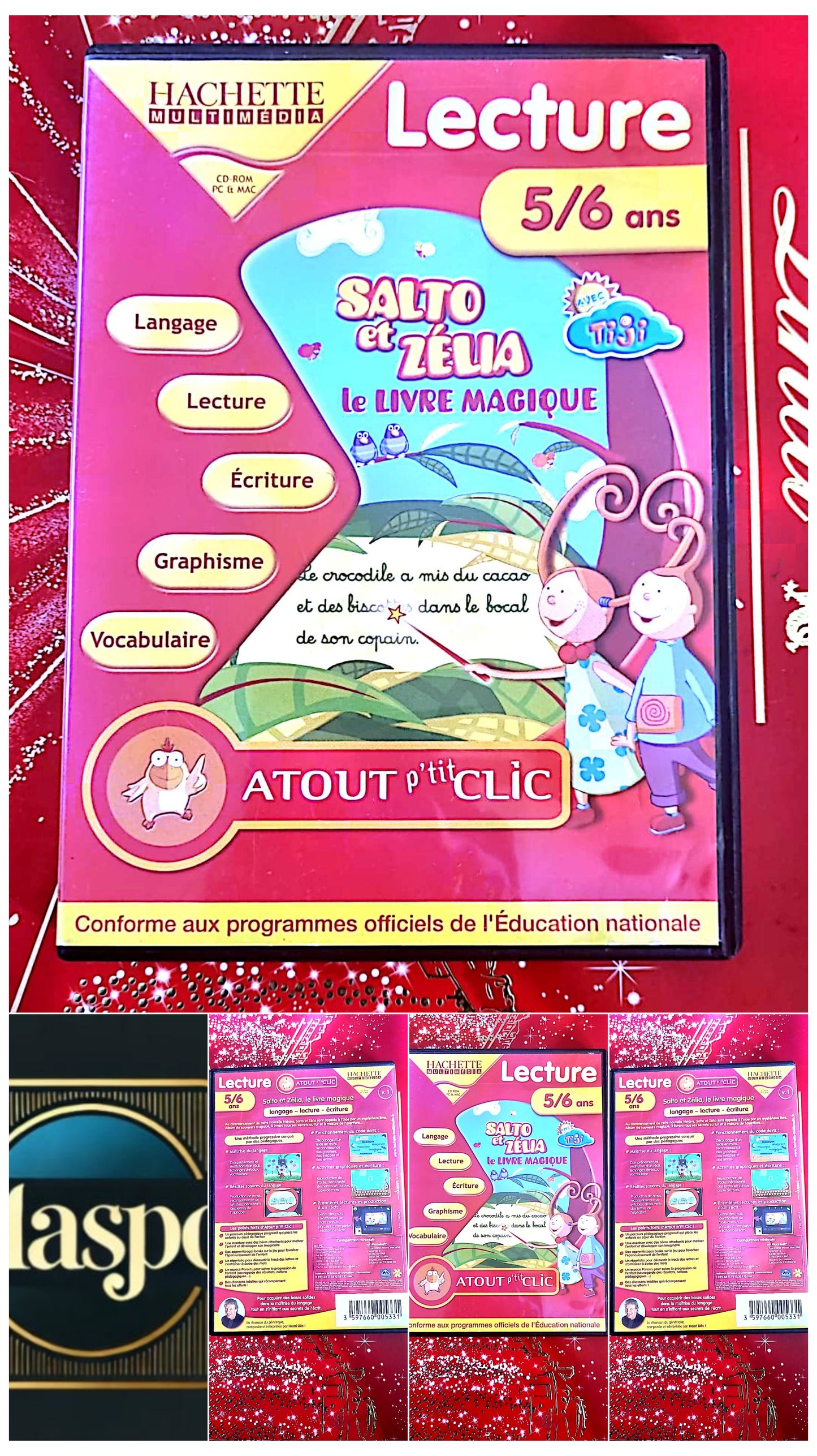 hachette multimedia lecture 5/6ans salto et zelia le livre magique atout ptit clic