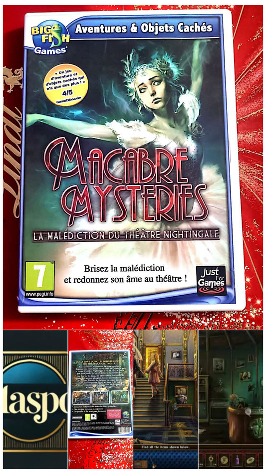 Jeu vidéo PC : aventures & objets caches macabre mysteries la malhediction du theatre nightingale