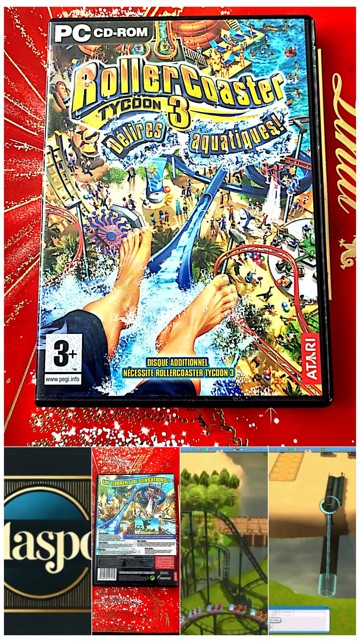 jeu pc roller coaster tycoon 3 delires aquatiques vendu en bon etat par blaspo