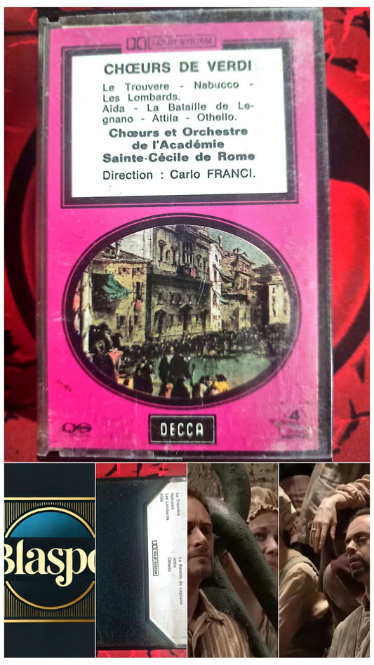 Cassette Audio Chœurs de Verdi – Nabucco, Aida, Othello – Decca – Direction Carlo Franci cassette audio