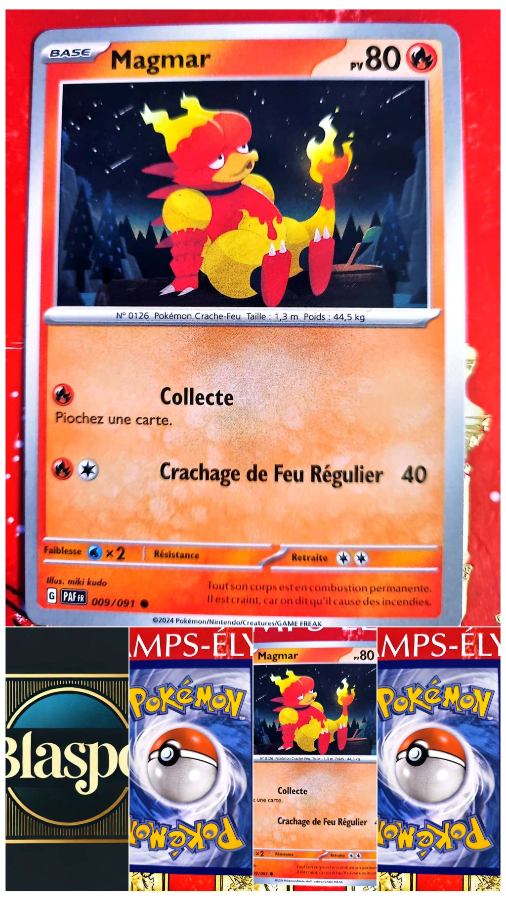 Carte Pokémon Magmar PV80 | Carte originale | Pokémon TCG carte pokemon