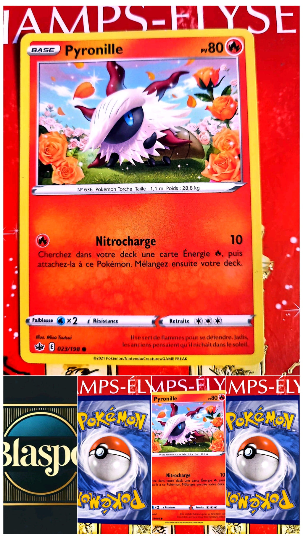 Carte Pokémon Pyronille PV80 | Carte originale | Pokémon TCG carte pokemon