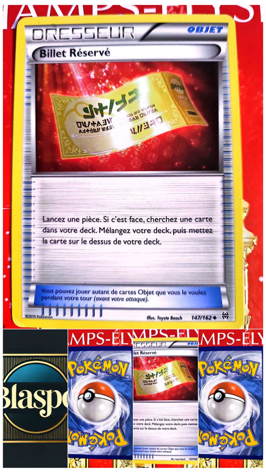 Carte Dresseur Pokémon Billet Réservé | Carte originale | Pokémon carte pokemon