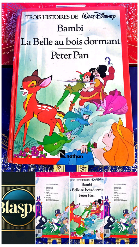 Trois histoires de Walt Disney | Bambi – La Belle au bois dormant – Peter Pan | Livre enfant livre jeunesse