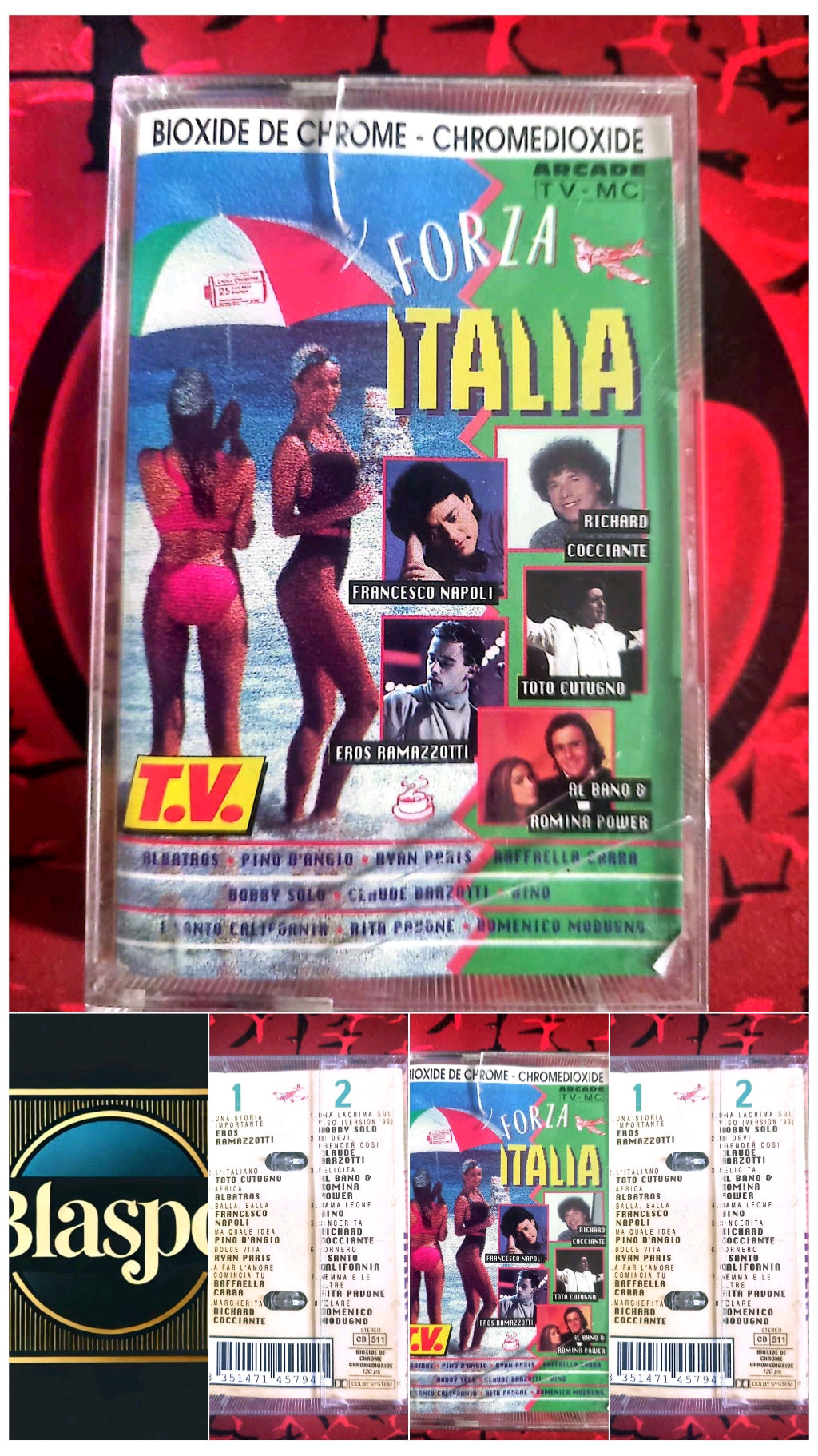 Cassette Audio Forza Italia – Compilation Variété Italienne – Ramazzotti, Cutugno, Cocciante cassette audio