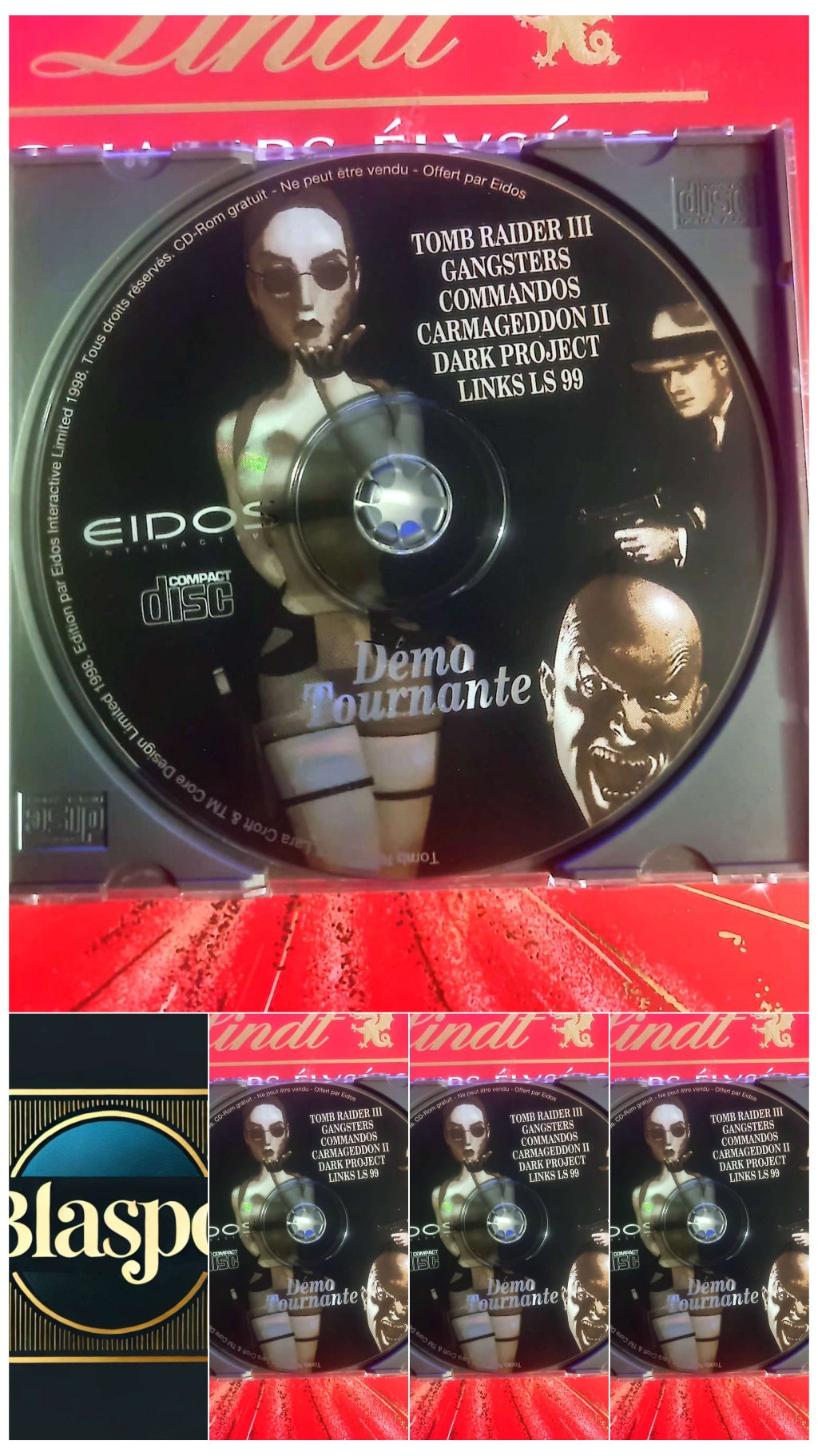 Démo Tournante Eidos – PC – CD démo seul – Sans boîtier – Tomb Raider III – Gangsters – Carmageddon 2 jeu pc