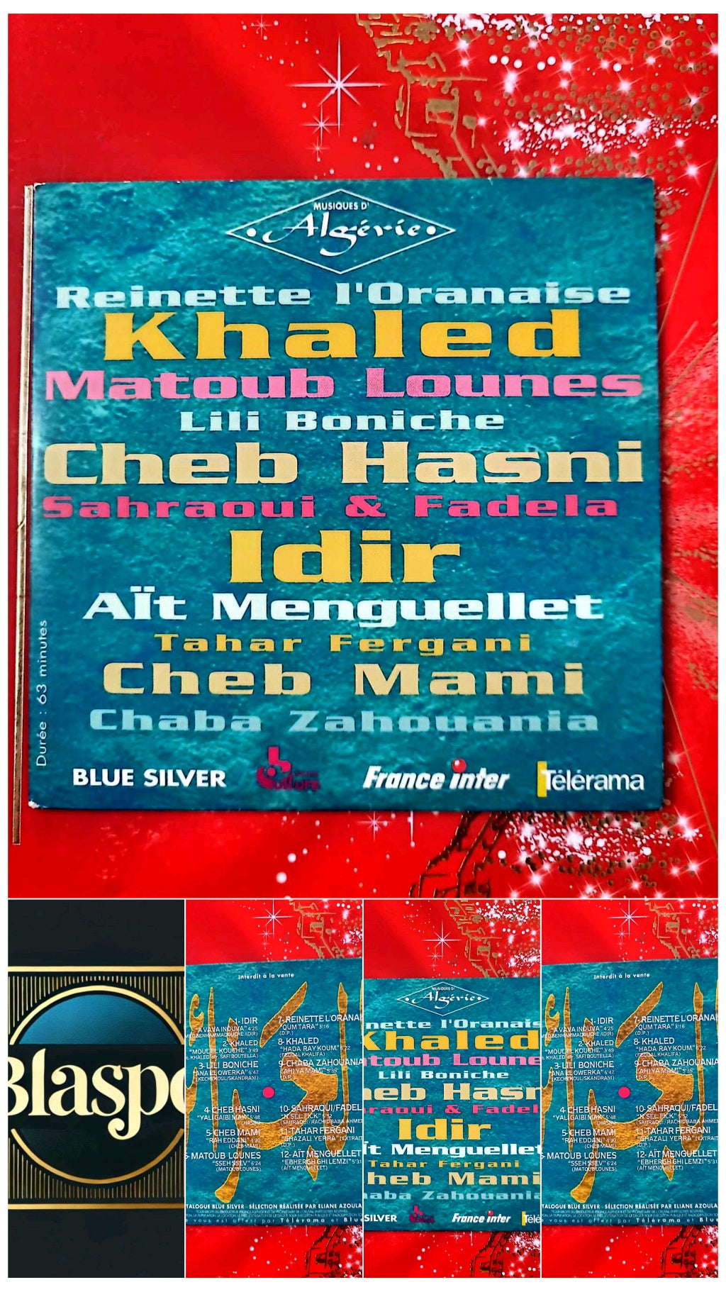 Musiques d’Algérie – Compilation CD Khaled Idir Cheb Hasni Blue Silver cd audio