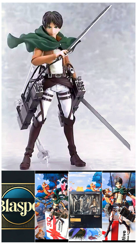Figurine articulée Levi Ackerman Figma 207 – L’Attaque des Titans – Collection anime – Avec accessoires Figurine