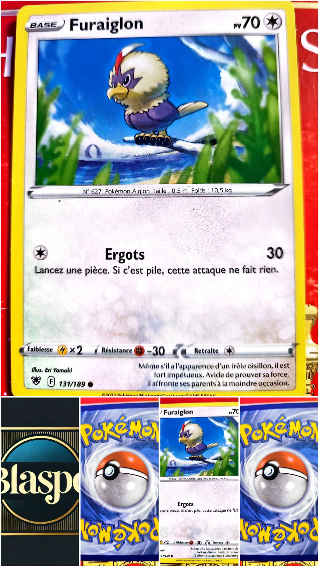 Carte Pokémon Furaiglon 131/189 – Épée et Bouclier – Carte Officielle Française carte pokemon