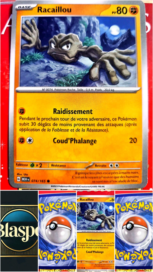 Carte Pokémon Racaillou 074/165 – Écarlate et Violet – Carte Officielle Française carte pokemon