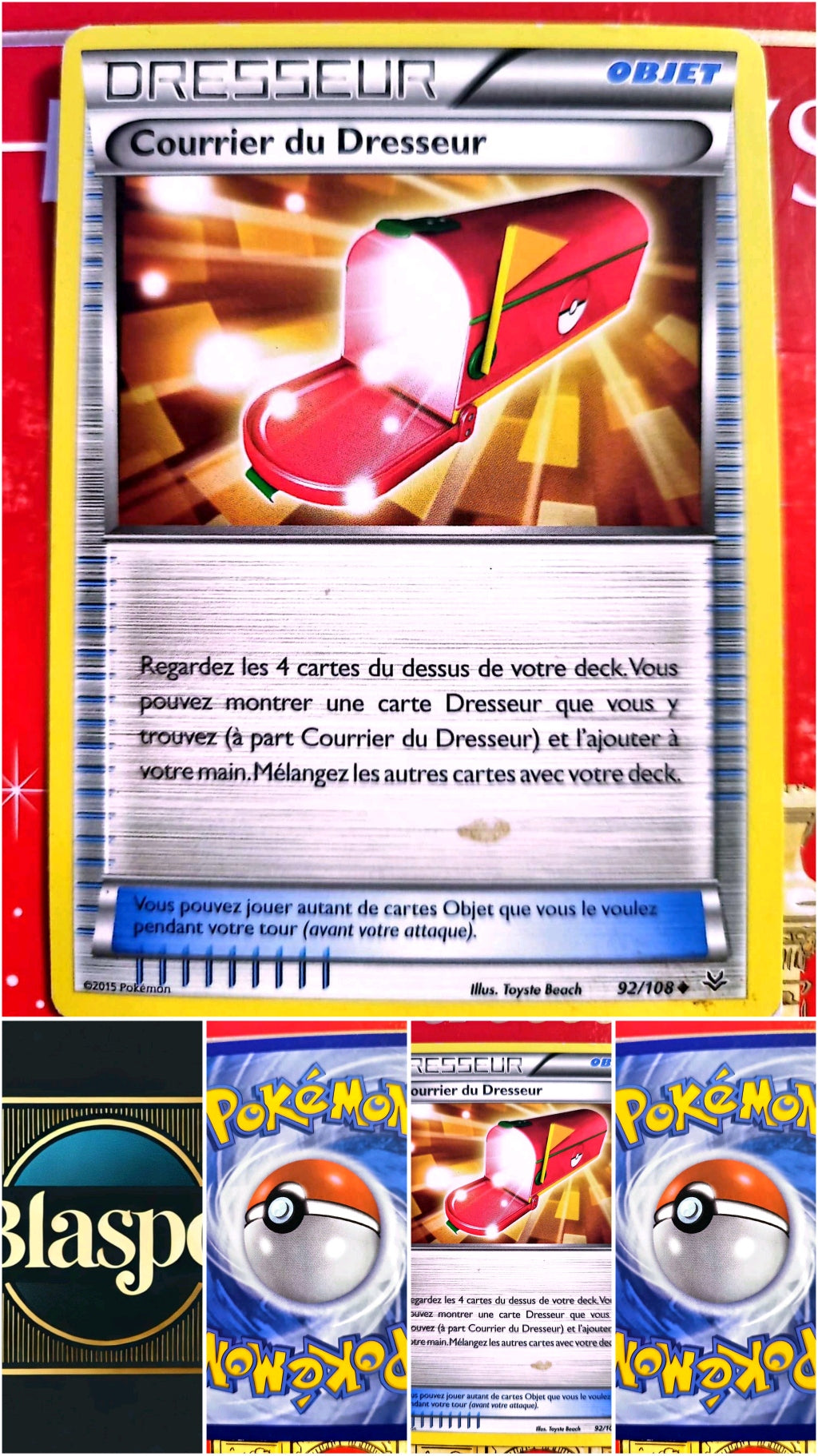 Carte Dresseur Pokémon Courrier du Dresseur 92/108 – XY – Carte Officielle Française carte pokemon