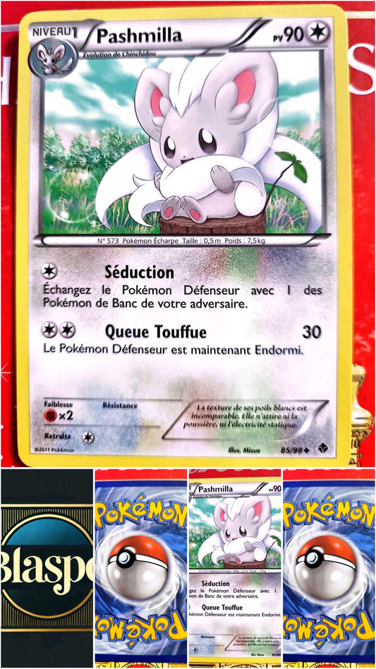 Pokémon Pashmilla 85/98 – Noir & Blanc – Carte Officielle Française carte pokemon