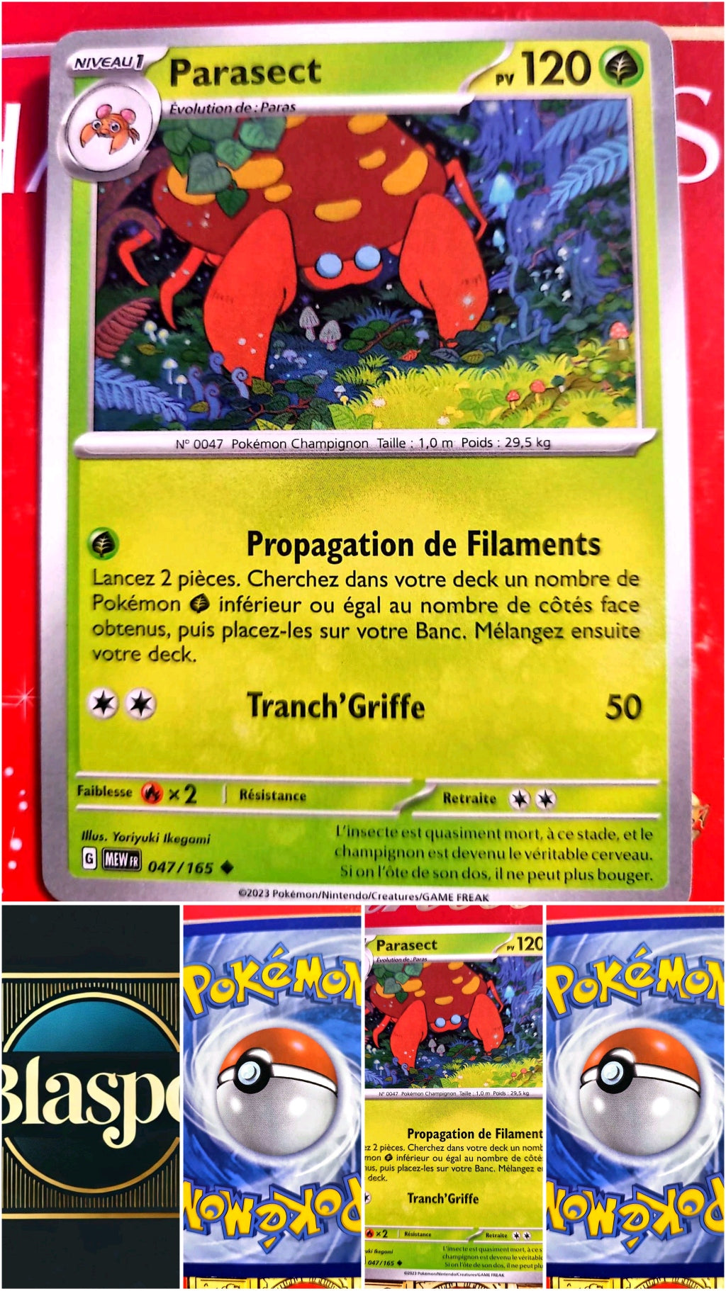 Carte Pokémon Parasect 047/165 – Épée et Bouclier – Carte Officielle Française carte pokemon
