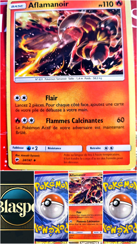 Carte Pokémon Aflamanoir 24/147 – Soleil et Lune – Carte Officielle Française carte pokemon
