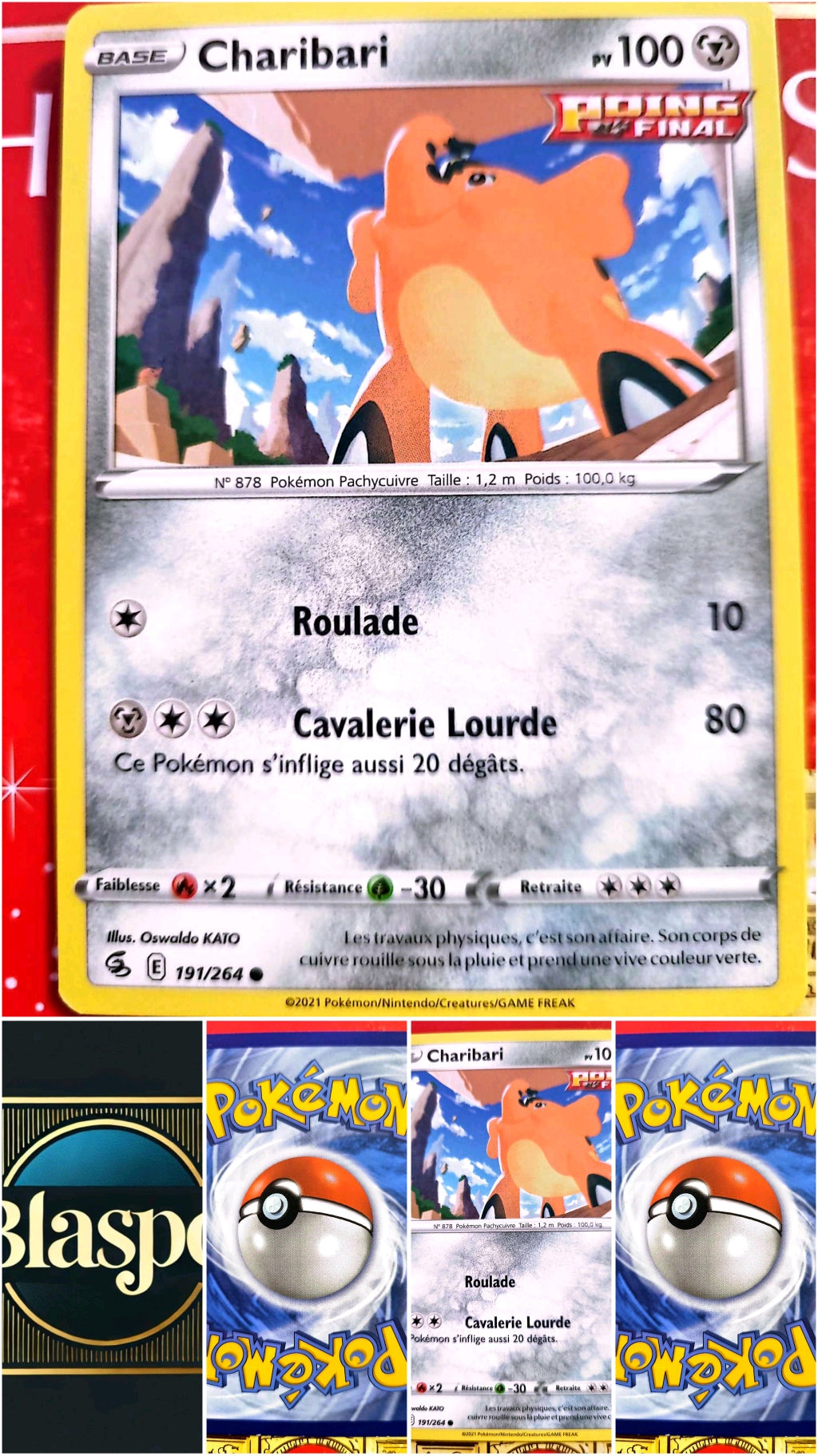 Carte Pokémon Charibari 191/264 – Épée et Bouclier – Carte Officielle carte pokemon