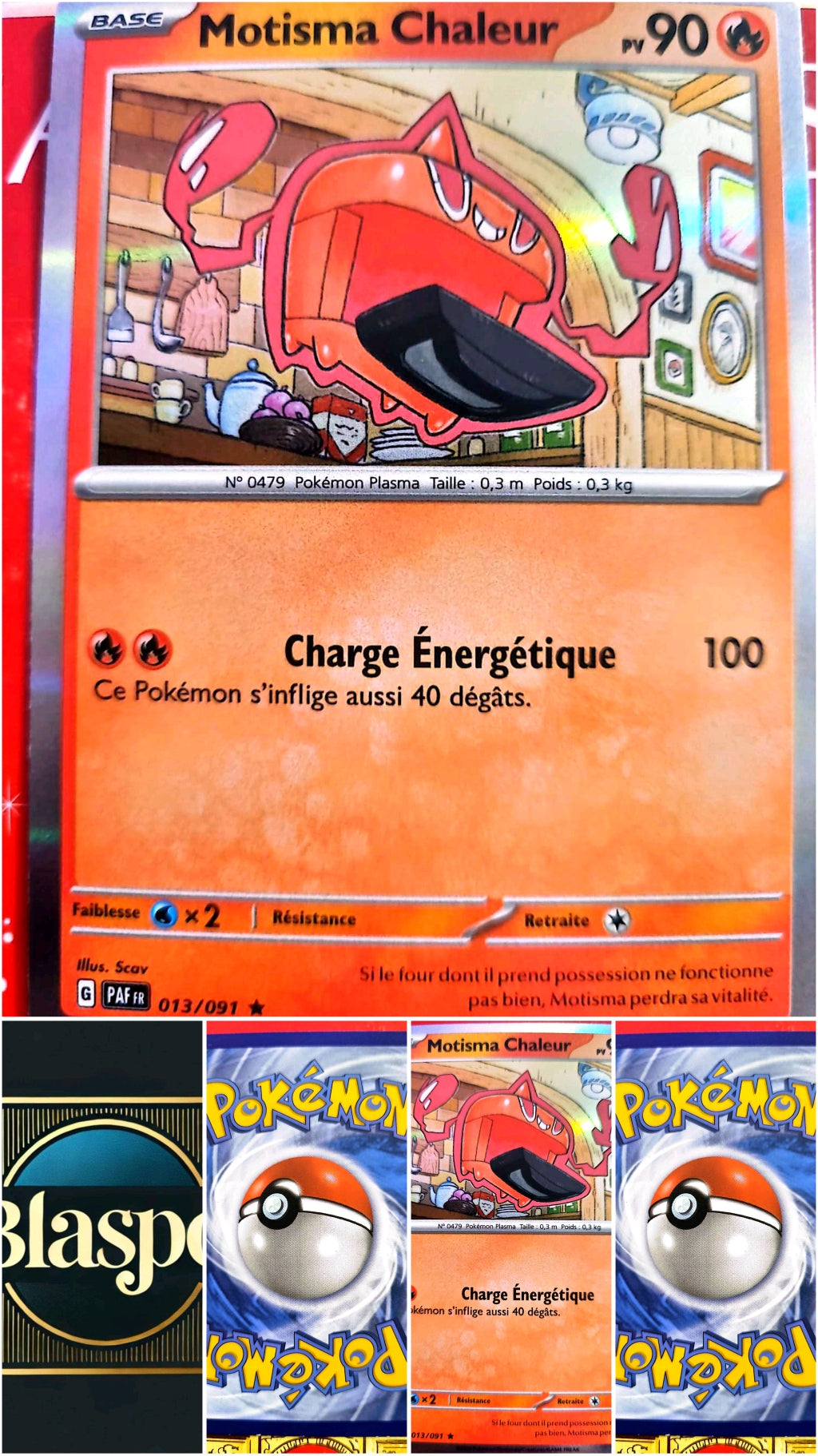 Carte Pokémon Motisma Chaleur 013/091 – Écarlate et Violet – Carte Officielle carte pokemon