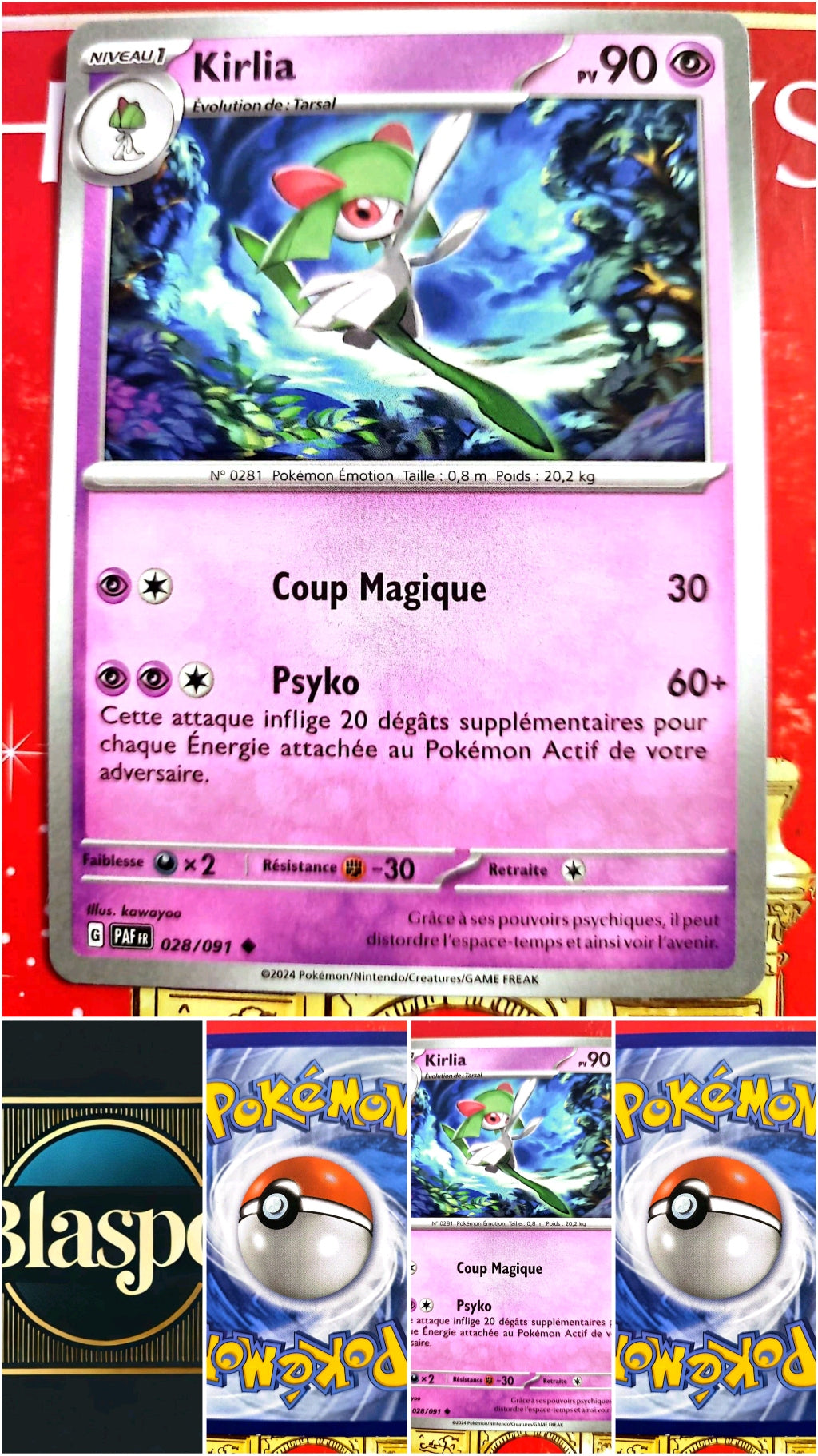 Carte Pokémon Kirlia 028/091 – Écarlate et Violet – Carte Officielle carte pokemon