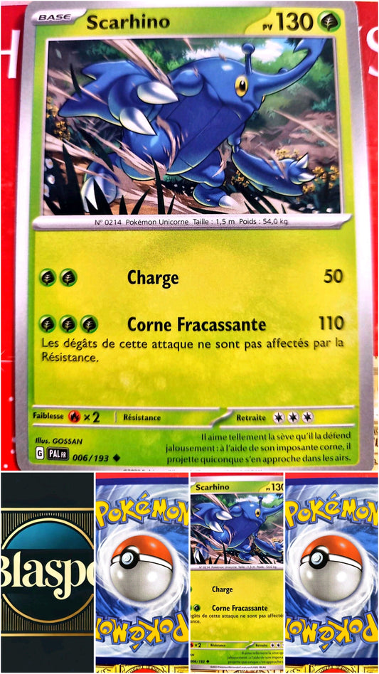Carte Pokémon Scarhino 006/193 – Écarlate et Violet – Carte Officielle carte pokemon