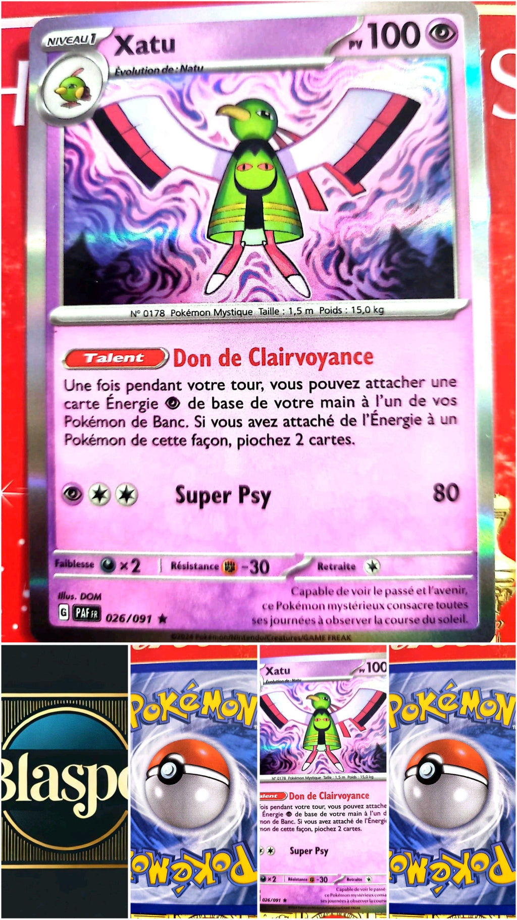 Carte Pokémon Xatu 026/091 – Écarlate et Violet – Holo – Carte Officielle carte pokemon